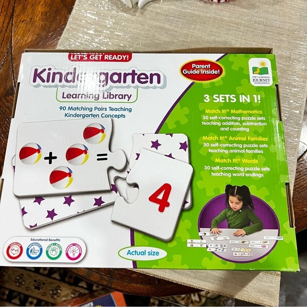 Kindergarten Learning Library 3 Sets in 1 Mathematics Animal Families And Words